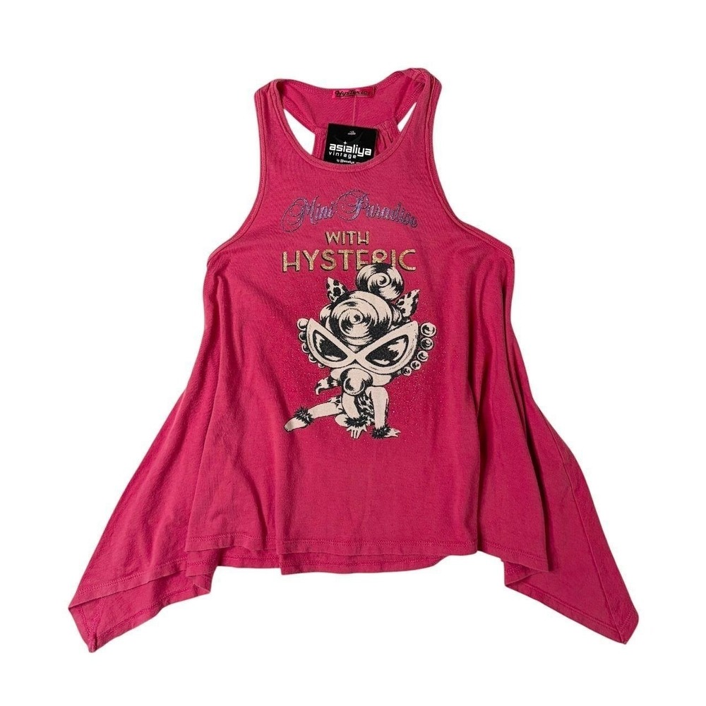 Hysteric Glamour graphic sharkbite hem tank